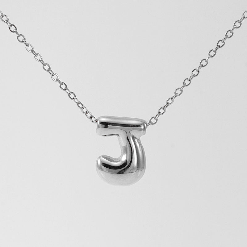 Glossy Bubble Letter Necklace
