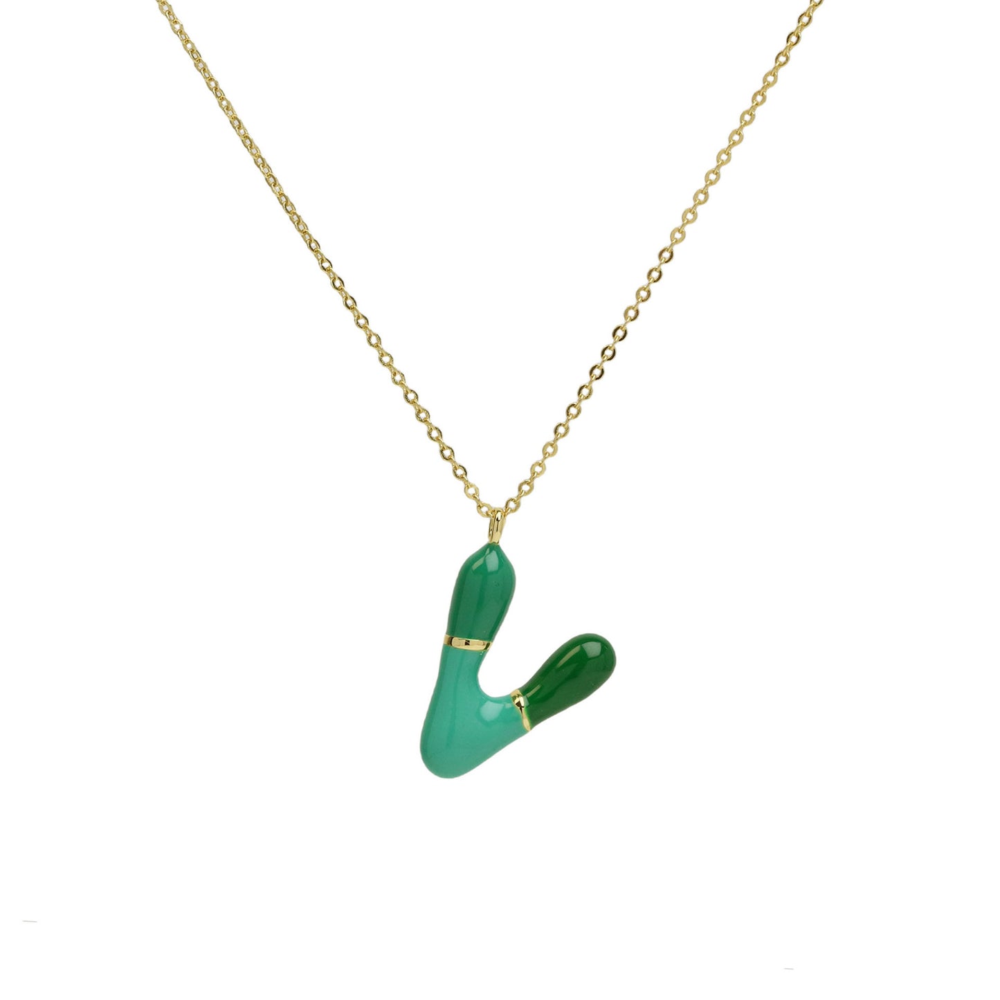 Bone Letter Epoxy Initial Necklace