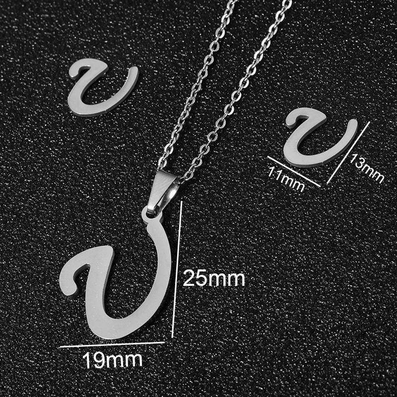 Stainless Steel Initial Necklace