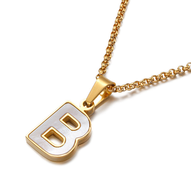 Shell & Gold Initial Necklace