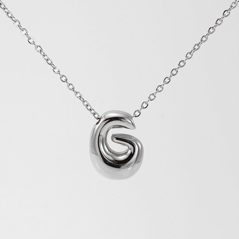 Glossy Bubble Letter Necklace