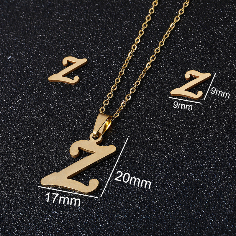 Stainless Steel Initial Necklace