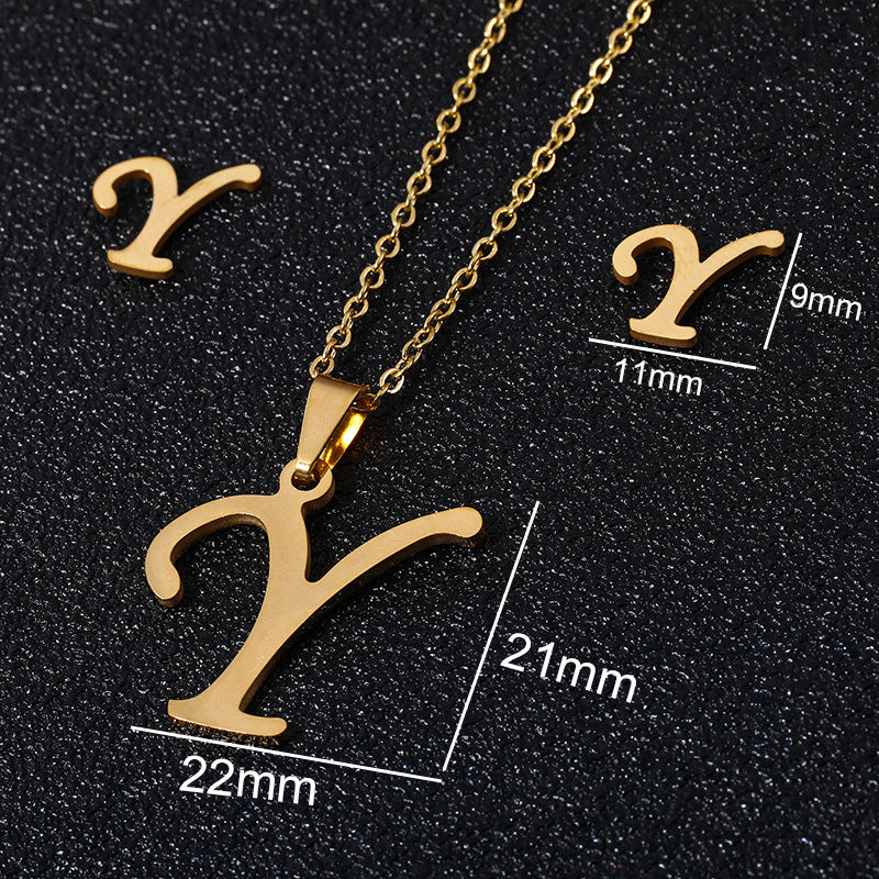Stainless Steel Initial Necklace