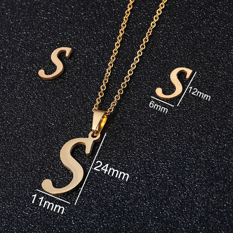 Stainless Steel Initial Necklace