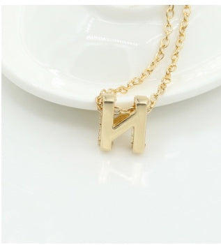 Bulky Block Letter Initial Necklace