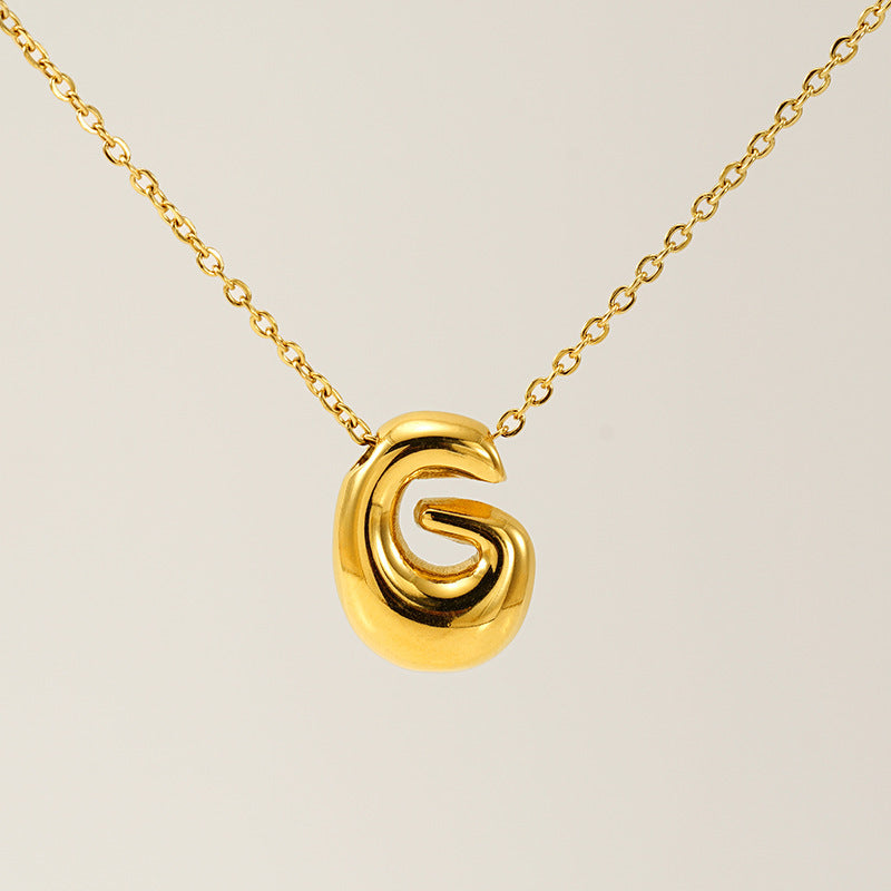 Glossy Bubble Letter Necklace