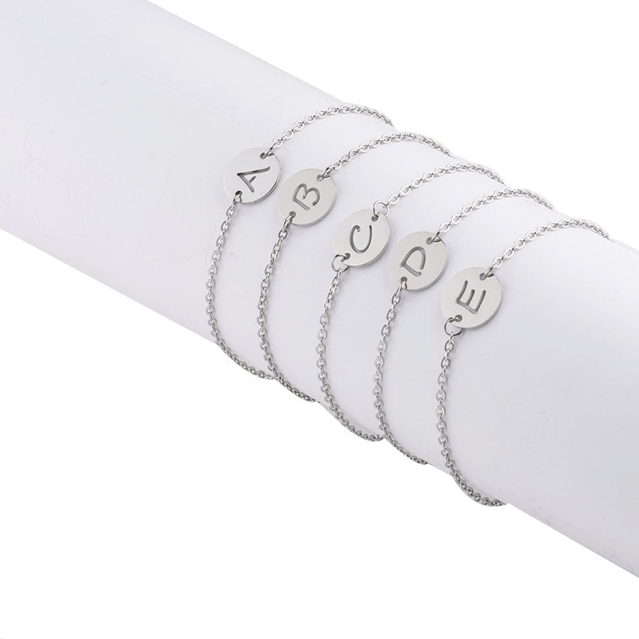 Disc Initial Bracelet