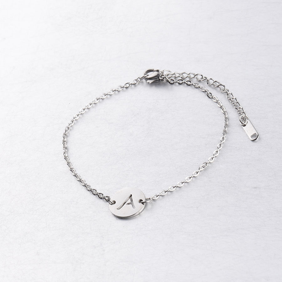 Disc Initial Bracelet