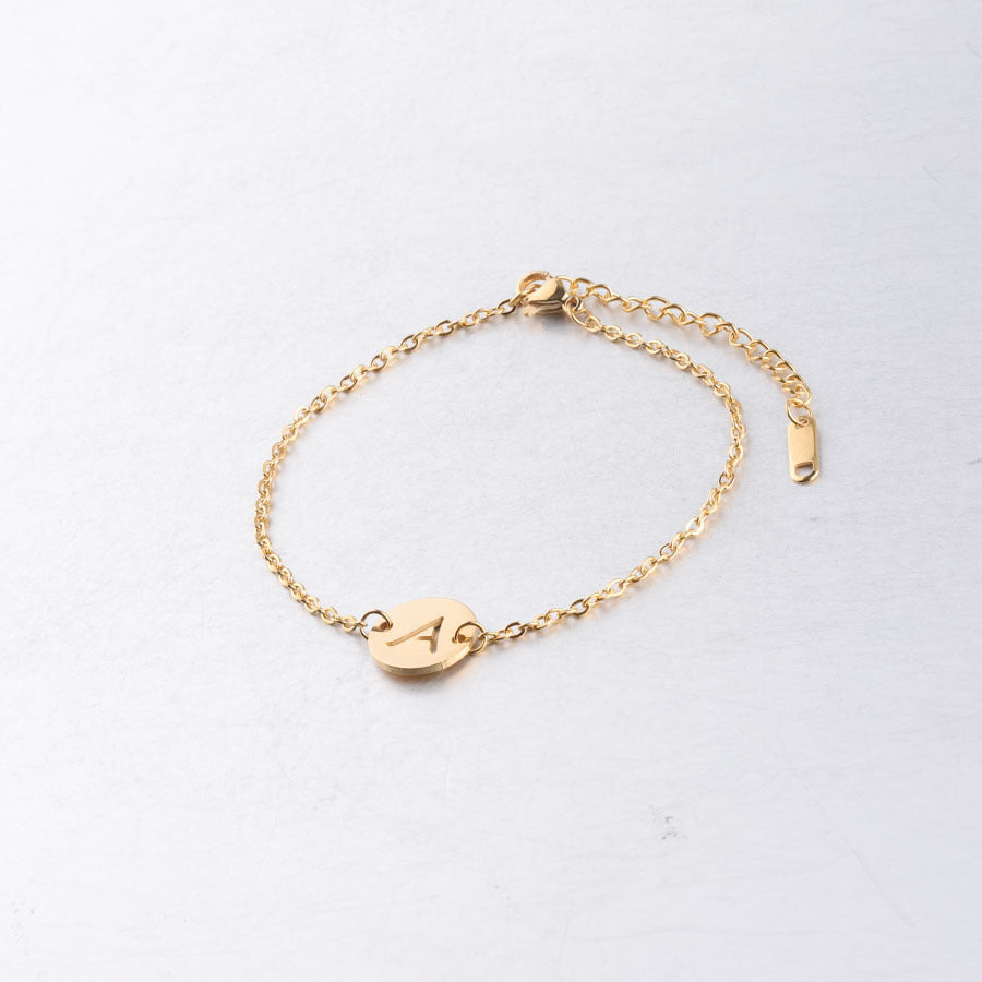 Disc Initial Bracelet