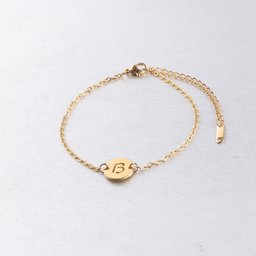 Disc Initial Bracelet