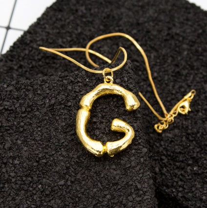 Bone Letter Initial Necklace