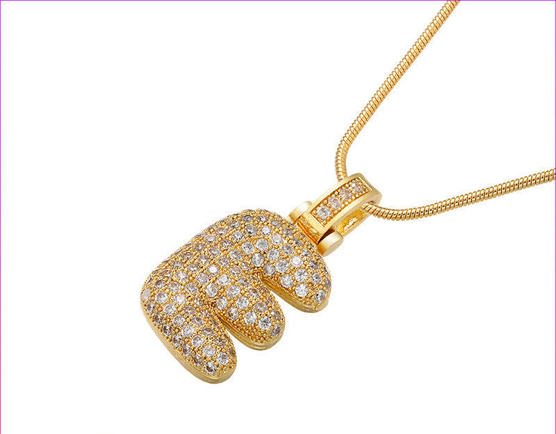 Bubble Letter Initial Necklace