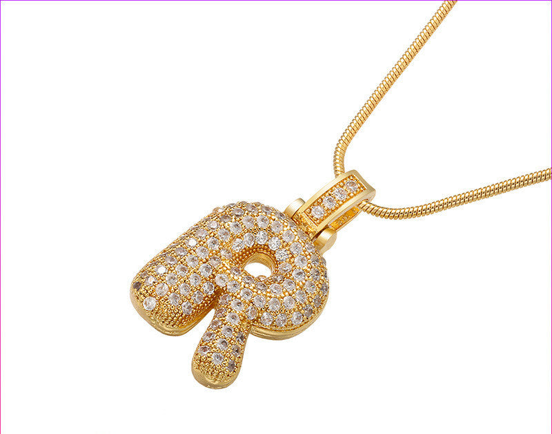 Bubble Letter Initial Necklace