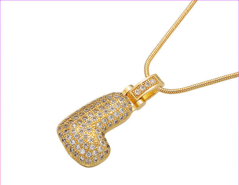Bubble Letter Initial Necklace