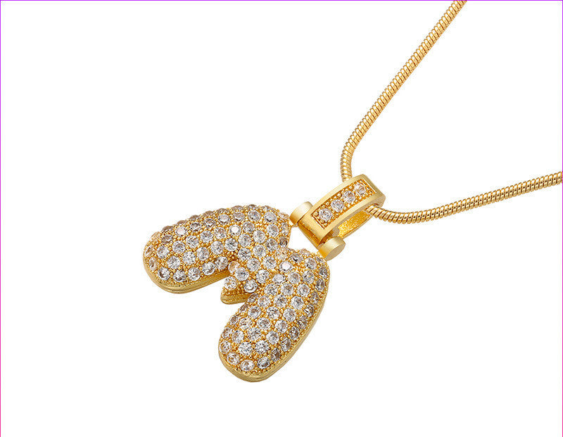 Bubble Letter Initial Necklace