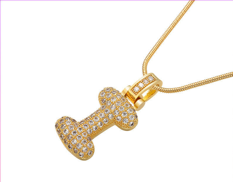 Bubble Letter Initial Necklace