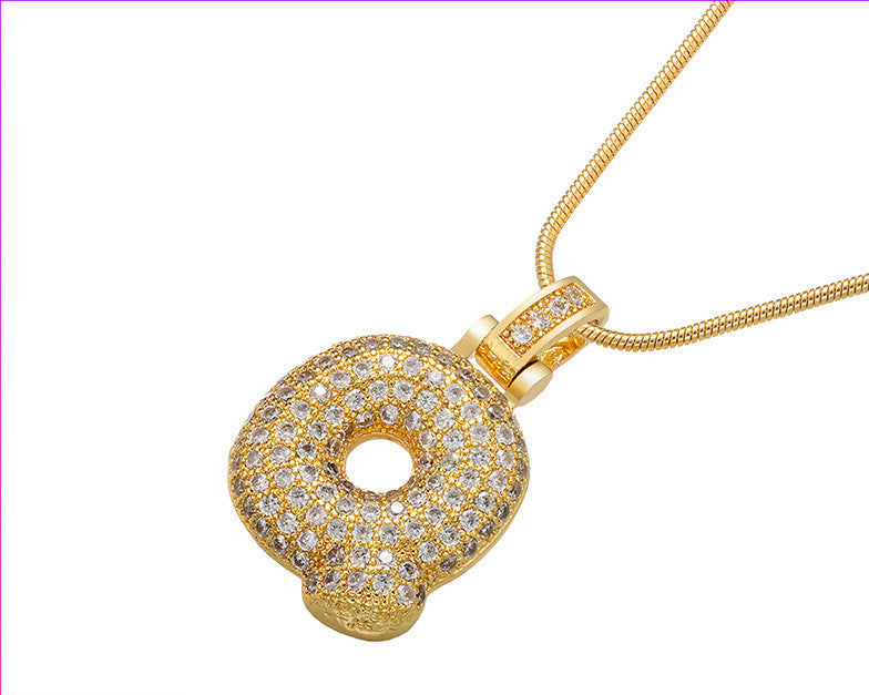 Bubble Letter Initial Necklace
