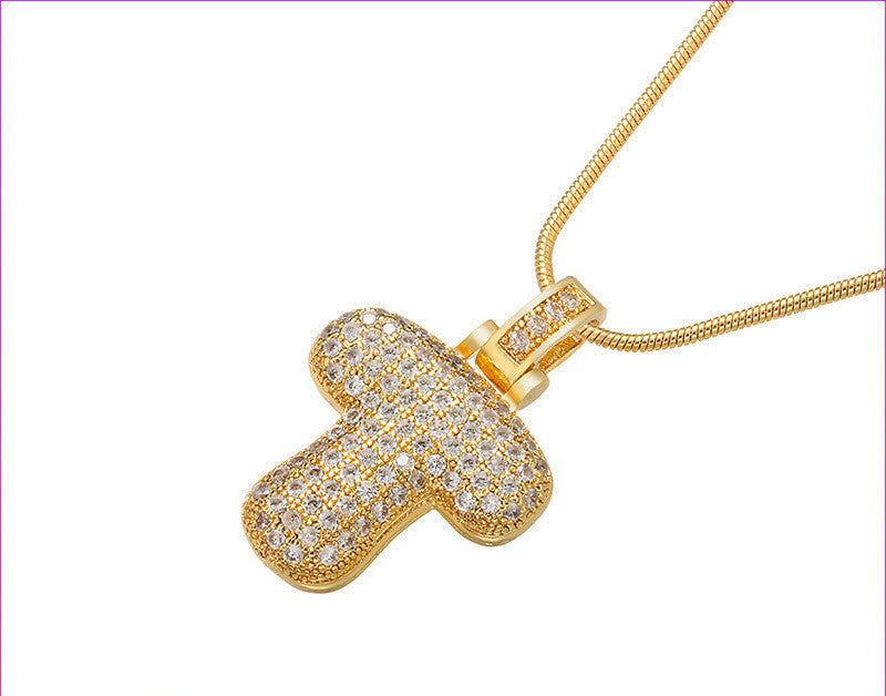 Bubble Letter Initial Necklace