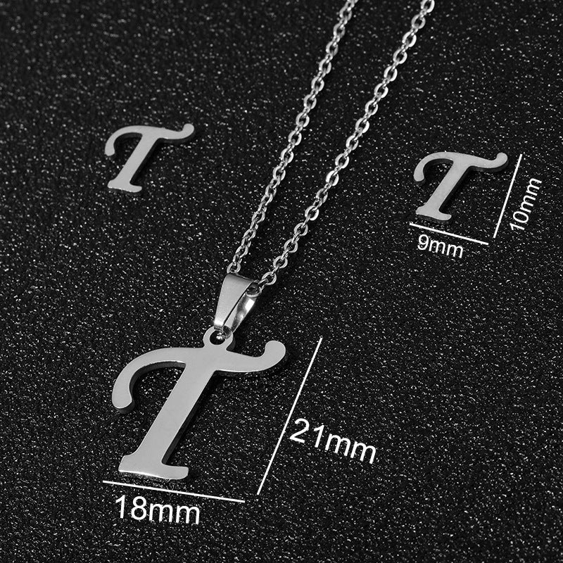 Stainless Steel Initial Necklace
