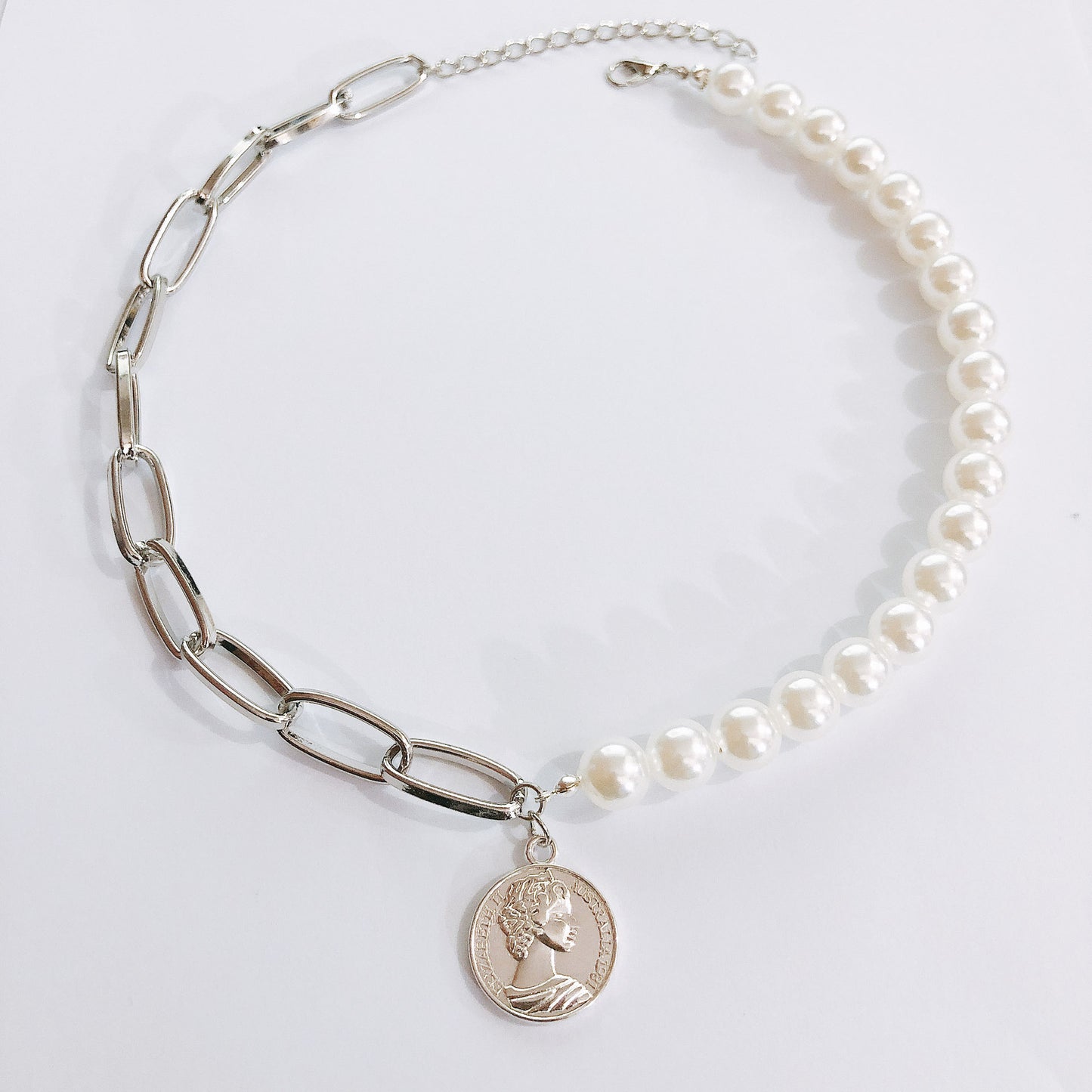 Pearl with Coin Pendant Necklace