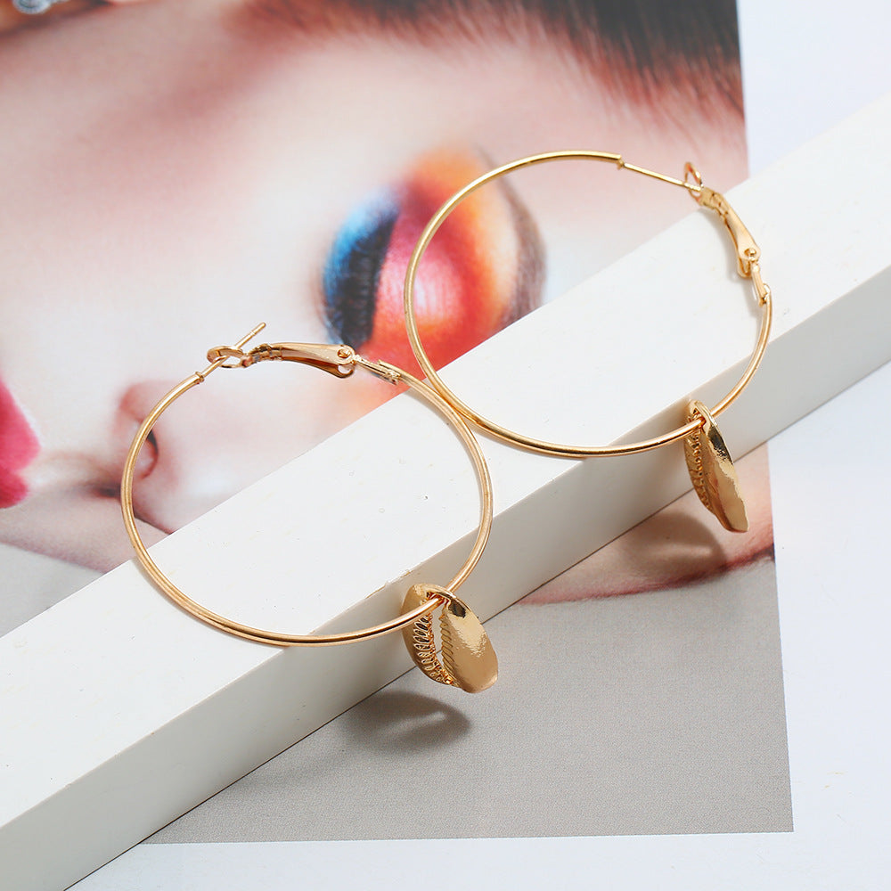 Simple Shell Hoop Earrings