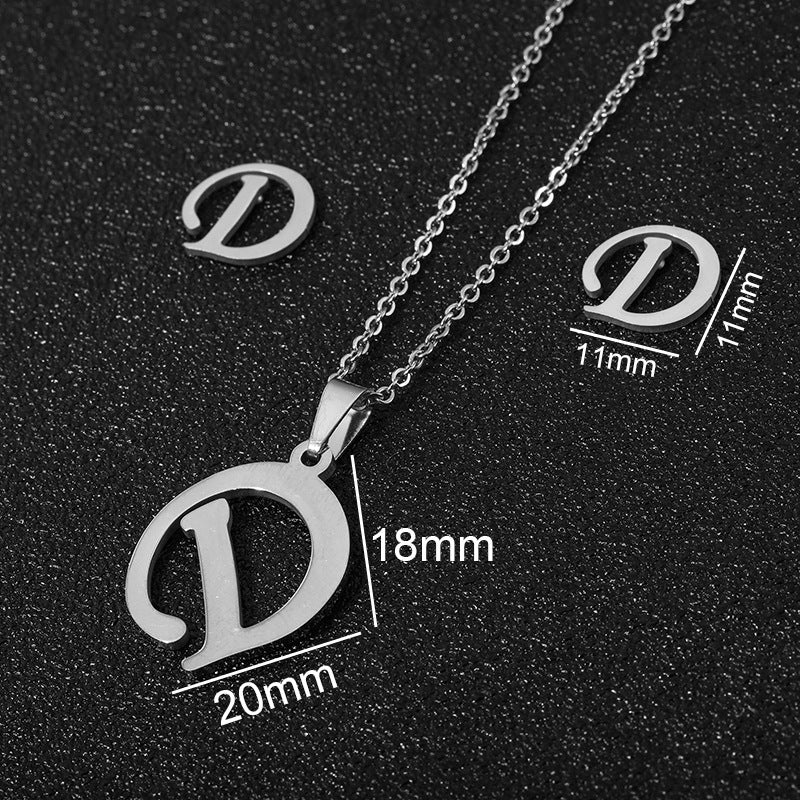 Stainless Steel Initial Necklace