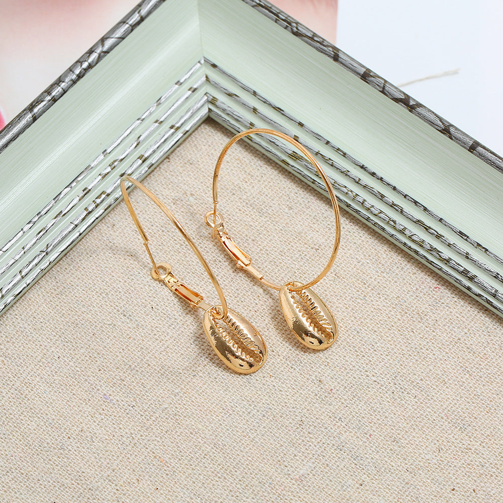 Simple Shell Hoop Earrings