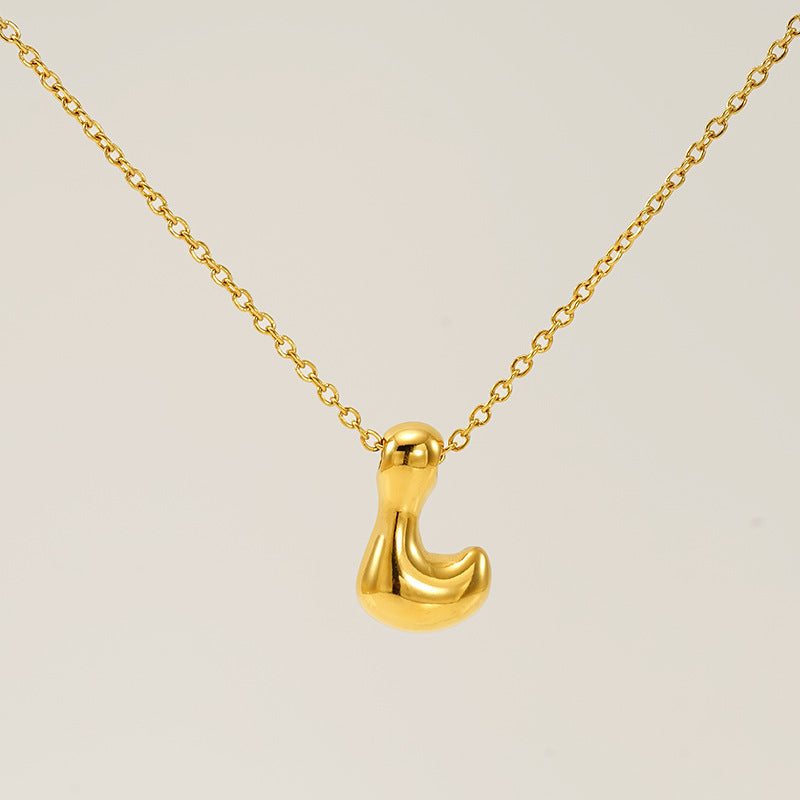 Glossy Bubble Letter Necklace
