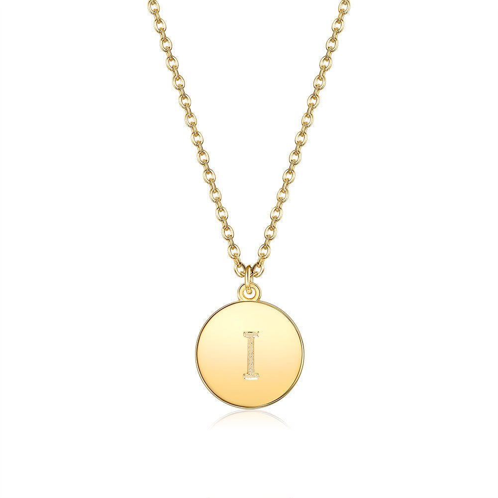 Round Pendant Initial Necklace