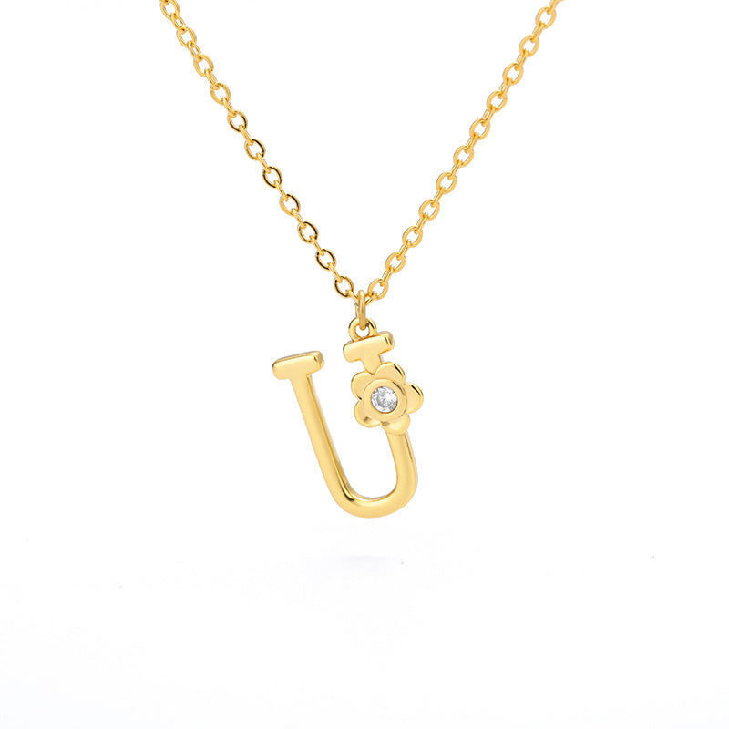 Rose Initial Necklace