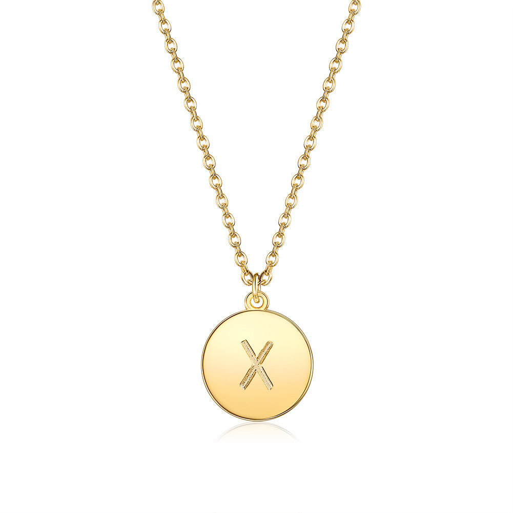 Round Pendant Initial Necklace