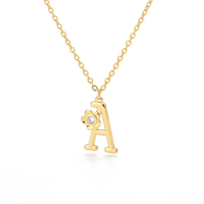 Rose Initial Necklace