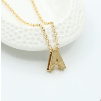 Bulky Block Letter Initial Necklace