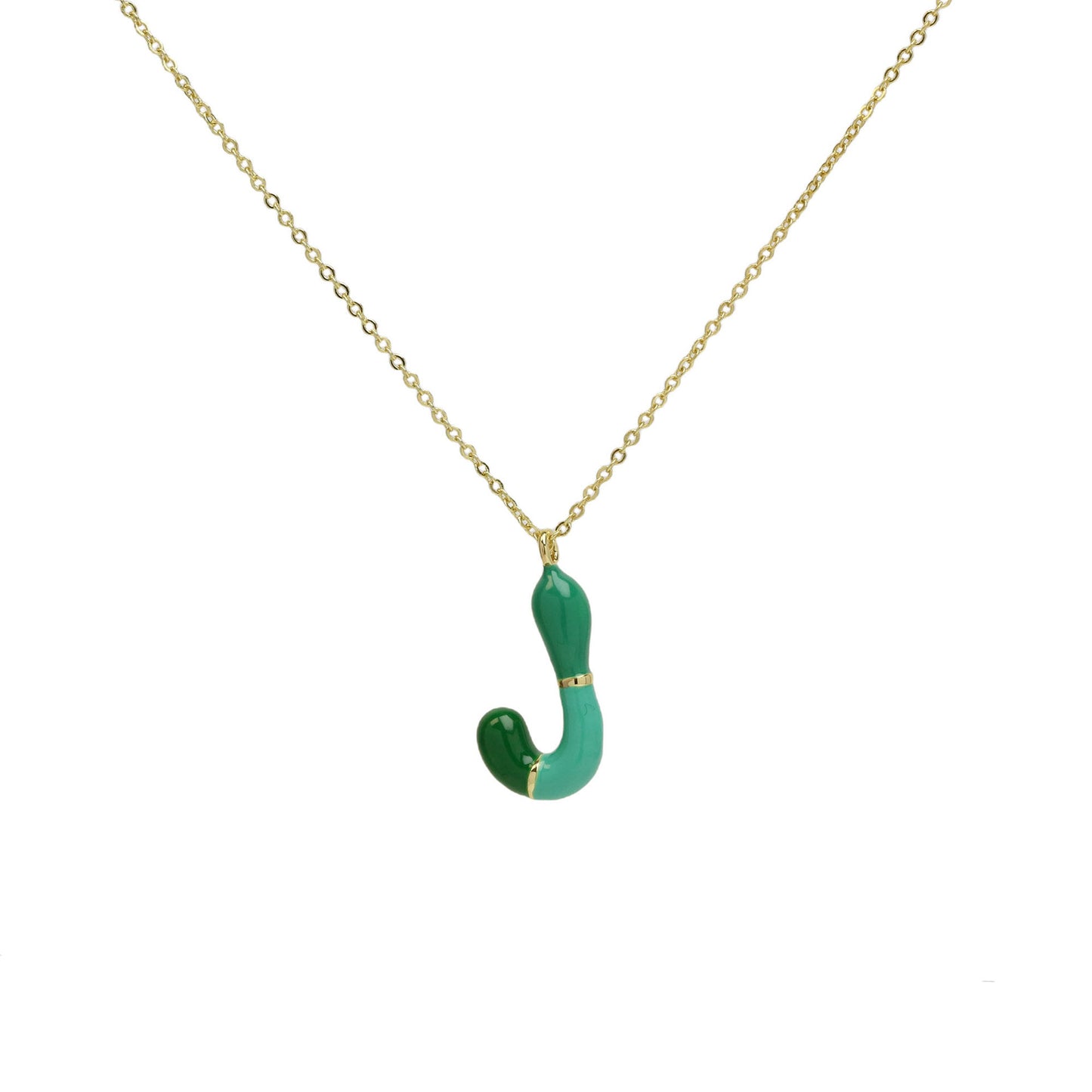 Bone Letter Epoxy Initial Necklace