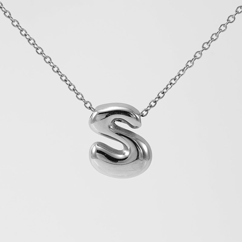 Glossy Bubble Letter Necklace