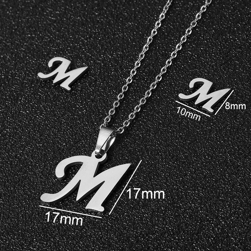 Stainless Steel Initial Necklace