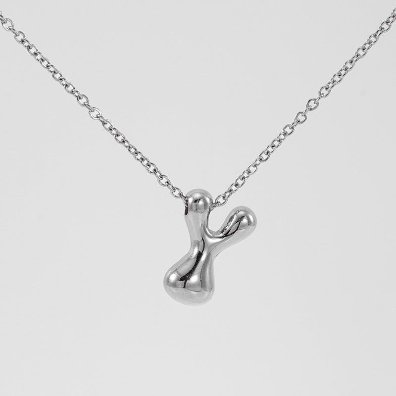Glossy Bubble Letter Necklace