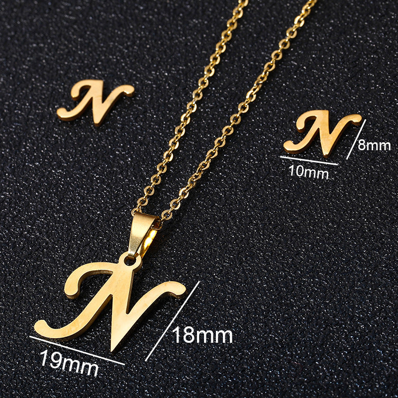Stainless Steel Initial Necklace