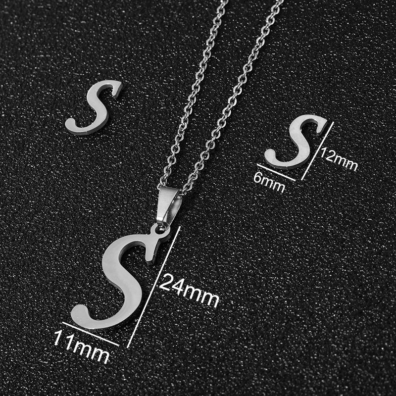 Stainless Steel Initial Necklace