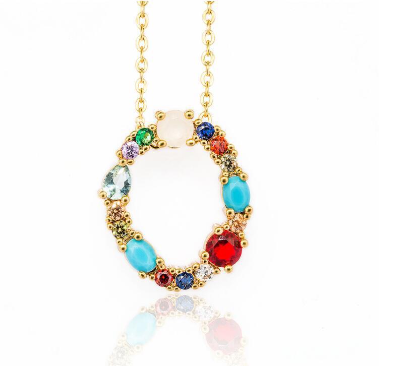 Jeweled Initial Necklace
