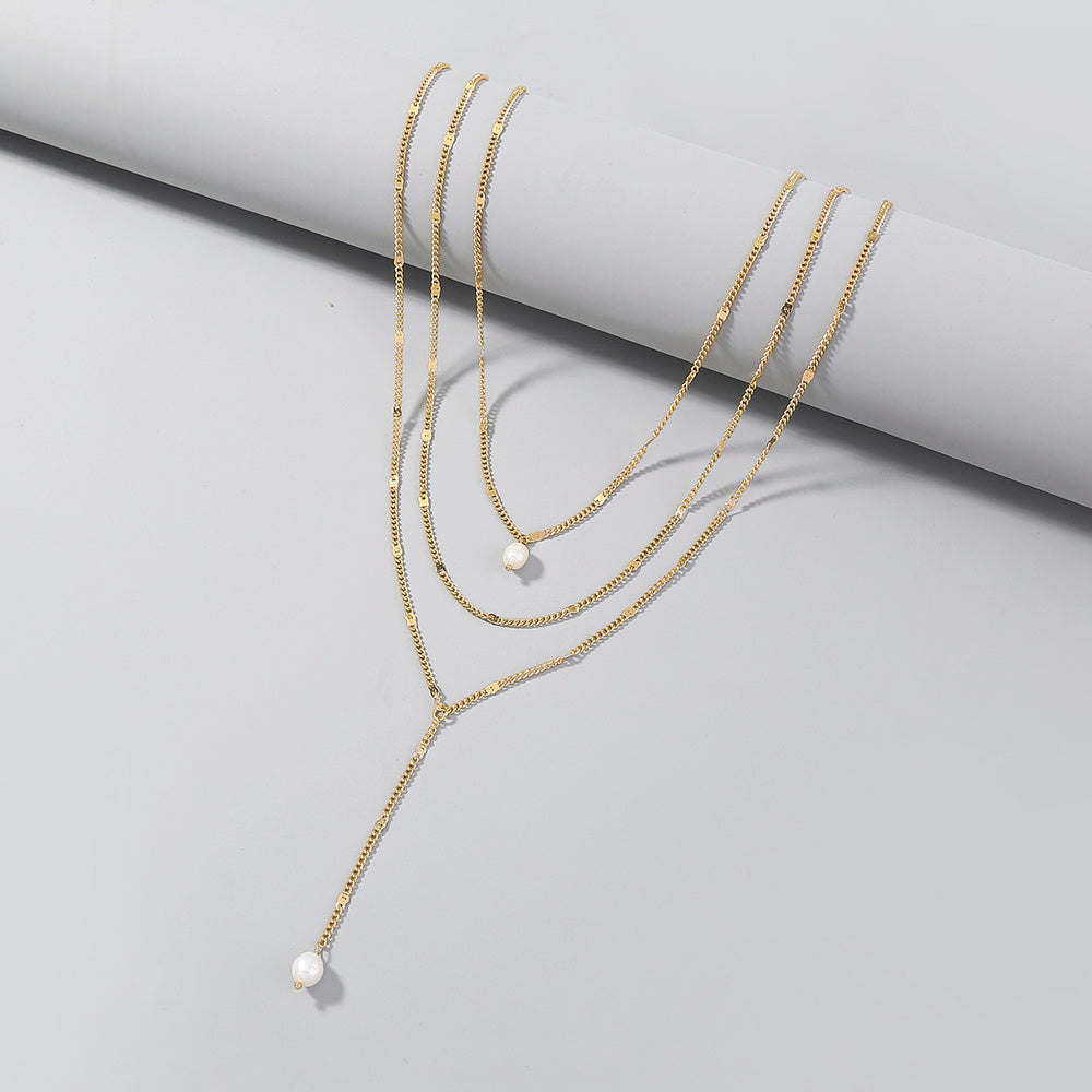 Double Pearl Lariat
