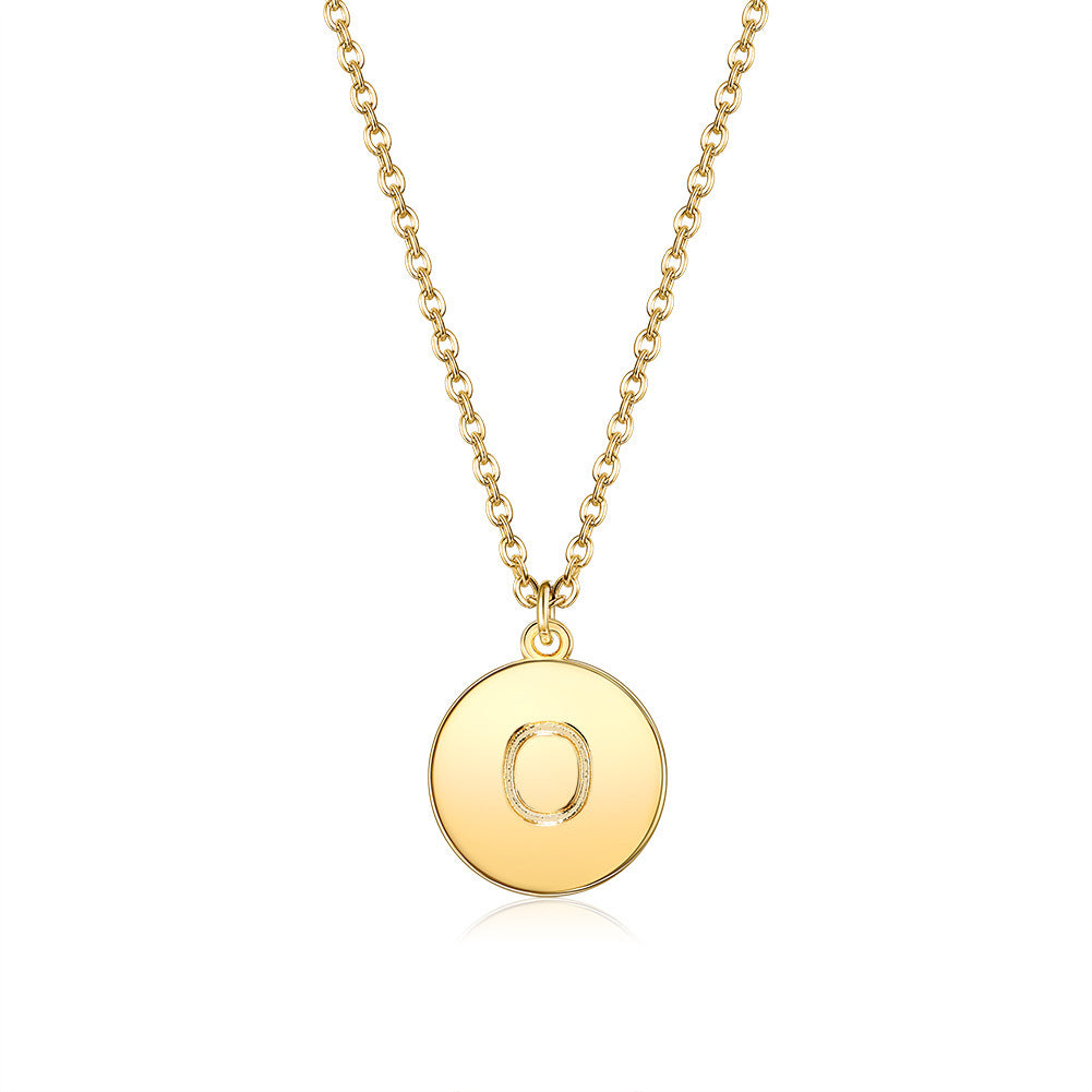 Round Pendant Initial Necklace