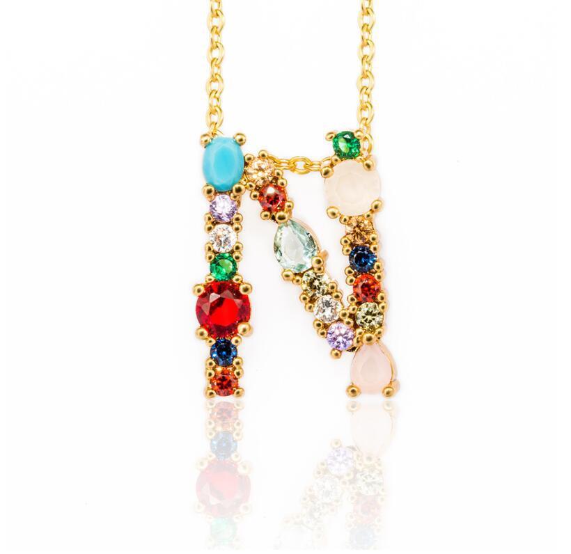 Jeweled Initial Necklace