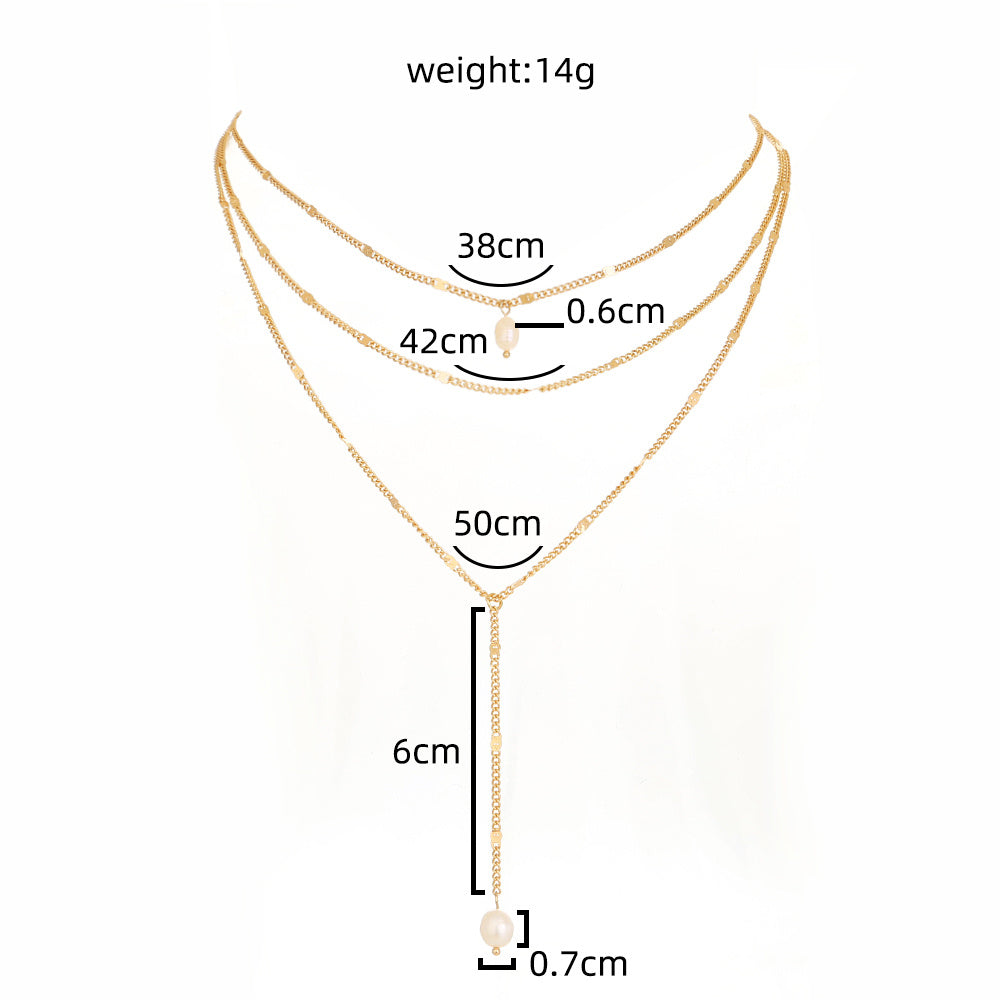 Double Pearl Lariat