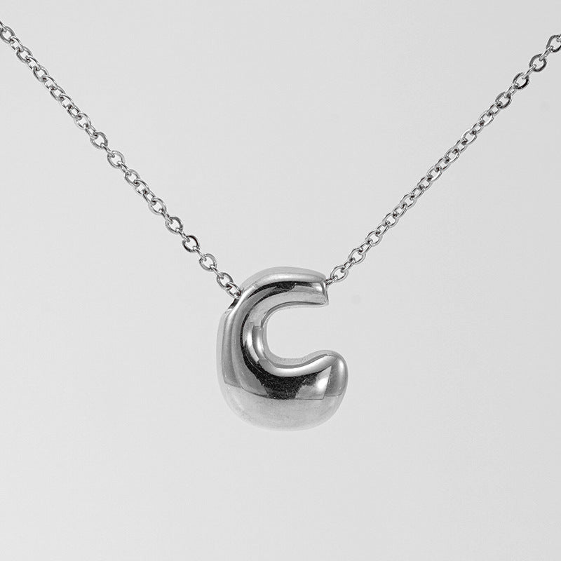 Glossy Bubble Letter Necklace
