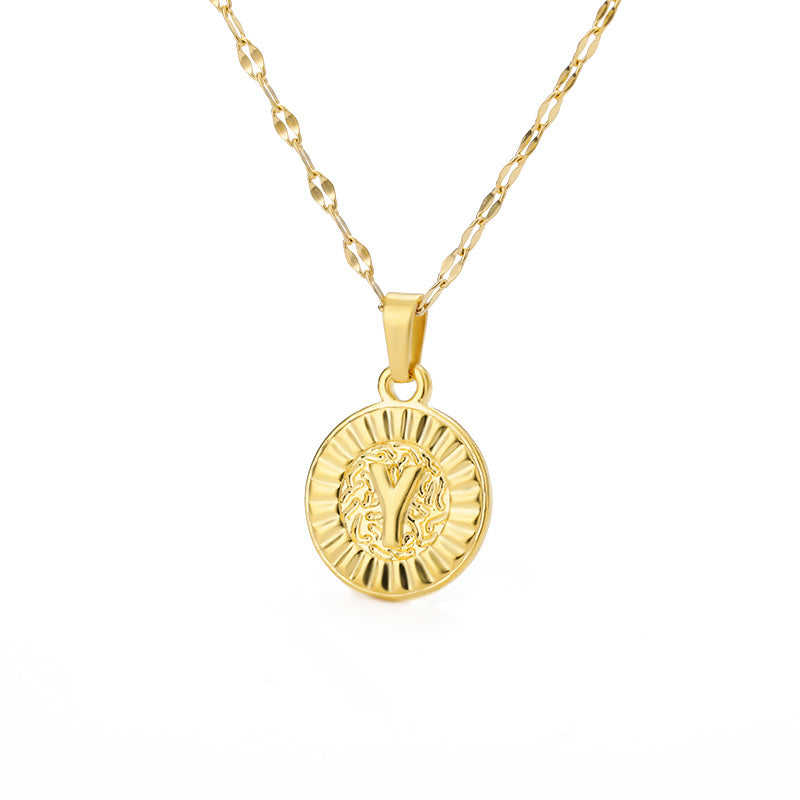 Disc Initial Necklace