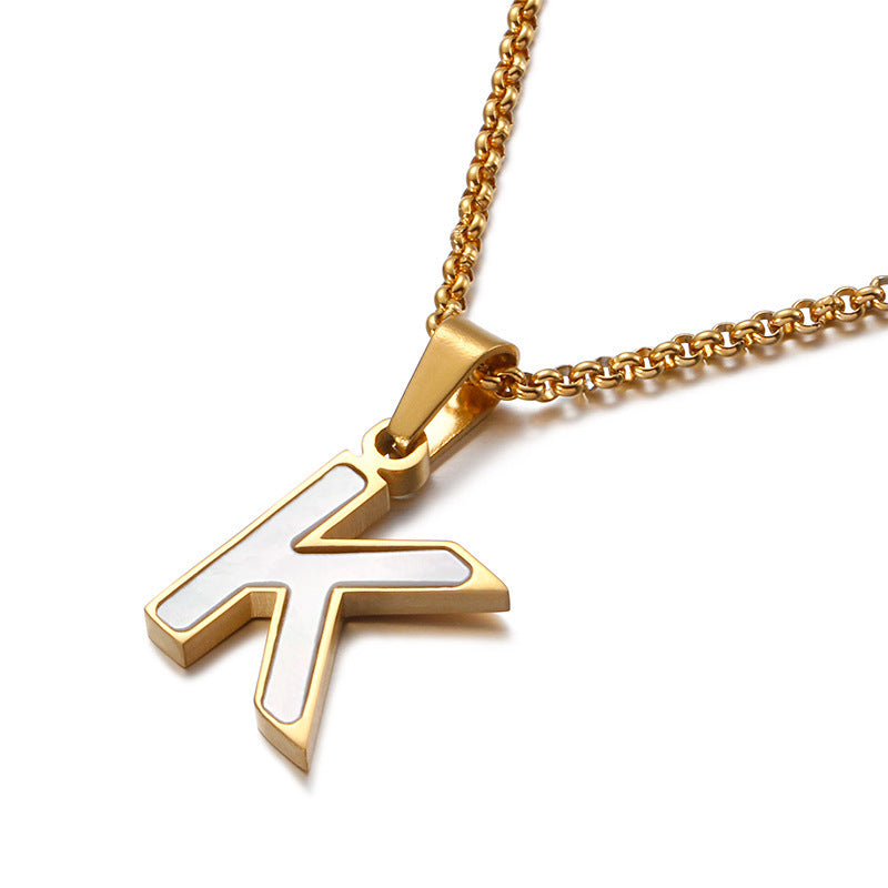 Shell & Gold Initial Necklace