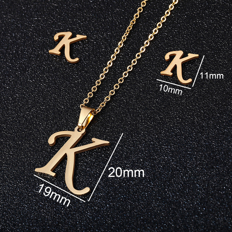 Stainless Steel Initial Necklace
