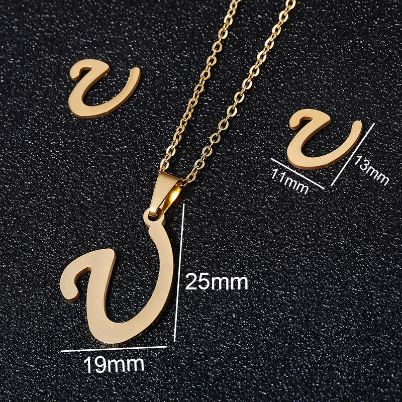 Stainless Steel Initial Necklace