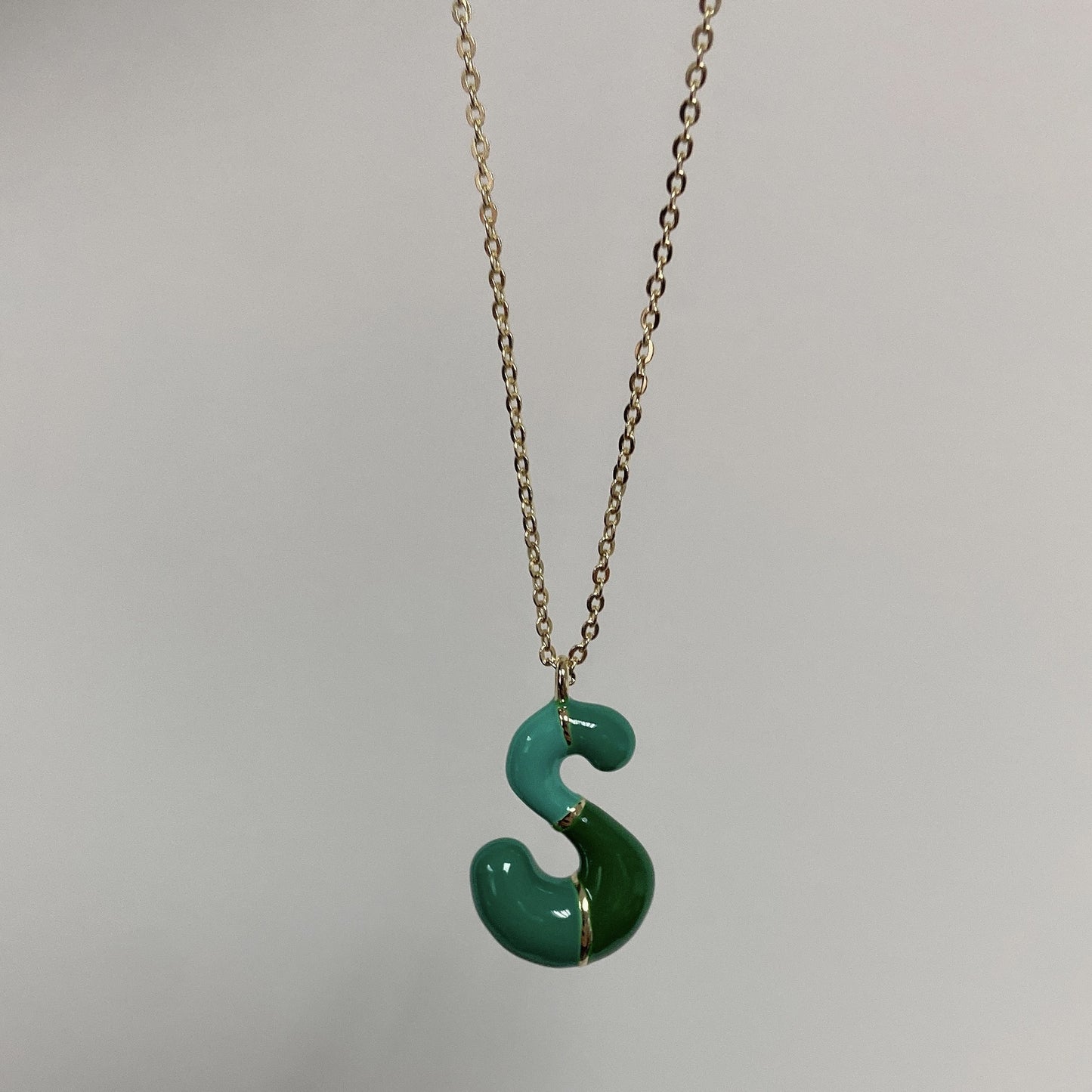 Bone Letter Epoxy Initial Necklace